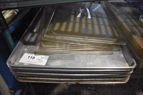 ALL ONE MONEY! Tier Lot of Various Items Including Metal Full Size Baking Pans and Poly Bins / Lids - Image 2 of 7
