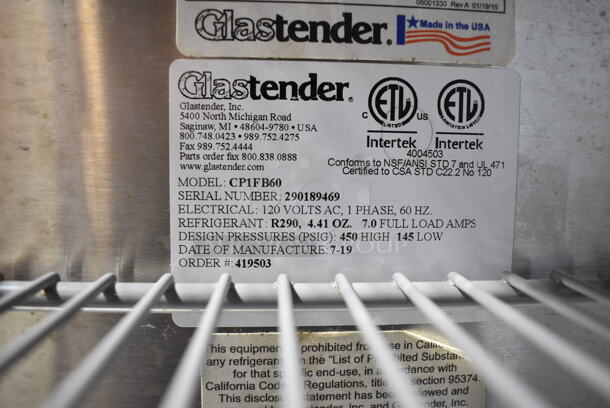 Glastender CP1FB60 Metal Commercial 2 Door Back Bar Cooler. 115 Volts, 1 Phase. Tested and Working! - Image 5 of 5