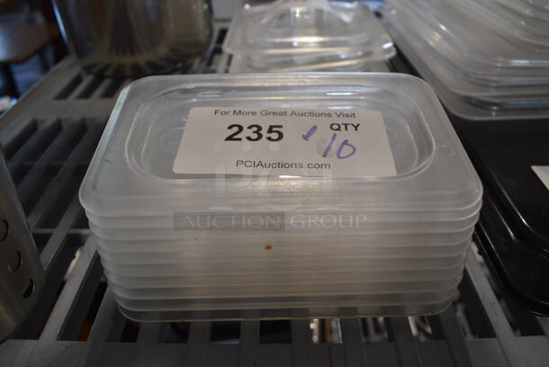 ALL ONE MONEY! Lot of 10 Clear Poly 1/9 Size Drop In Bin Lids! - Image 1 of 3