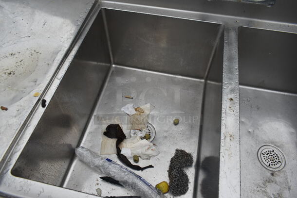 Stainless Steel Commercial 3 Bay Sink w/ Left Side Drain Board, 2 Faucets and 2 Handle Sets. Bays 20x28. Drain Boards 22x31 - Image 4 of 7