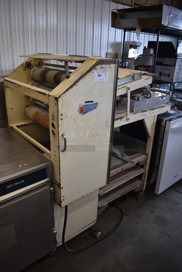 Moline Metal Commercial Floor Style Dough Sheeter on Commercial Casters. 250 Volts, 3 Phase. 56x30x55 - Image 2 of 9