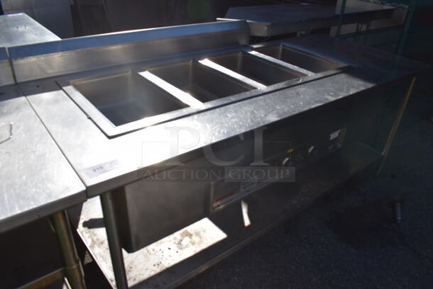 Wells MOD400TOM Stainless Steel Commercial Table w/ 4 Wells and Under Shelf. 84x34x42 - Image 2 of 8