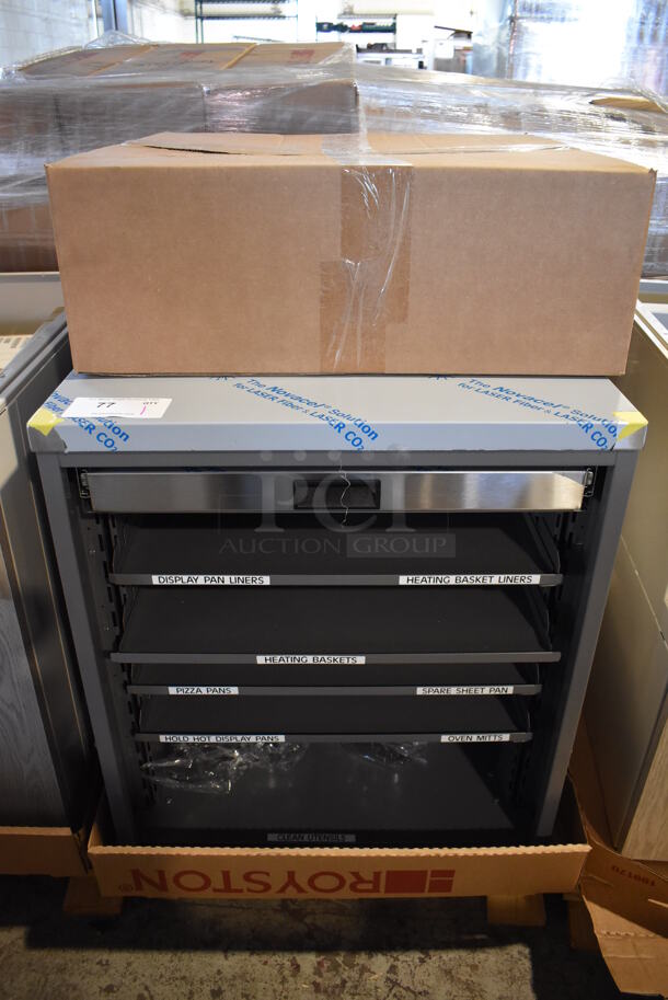 BRAND NEW! Royston Metal Gray Counter w/ Metal Shelf. 24x30x27 - Image 1 of 6