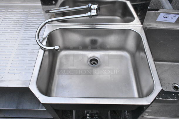Stainless Steel Commercial Single Bay Sink w/ Foot Pedals.   - Image 2 of 3