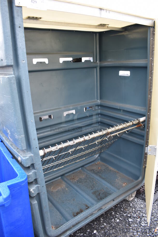 Green and White Poly Cabinet Cart on Casters. Missing Door. 48x29x68 - Image 6 of 6