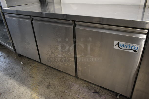Avantco 178TUC72R Stainless Steel Commercial 3 Door Undercounter Cooler on Commercial Casters. 115 Volts, 1 Phase. Tested and Powers On But Does Not Get Cold - Image 3 of 8