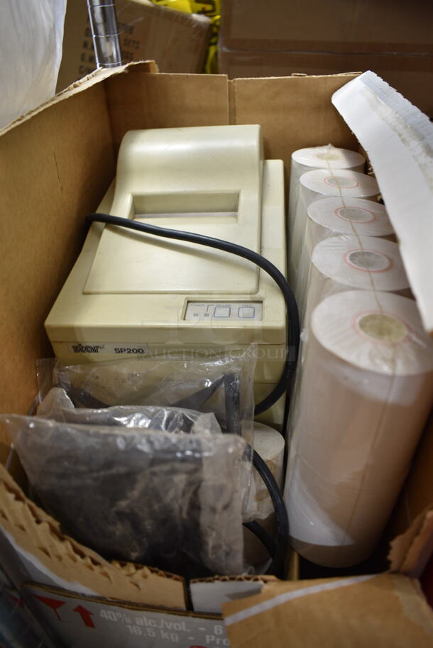 Star SP200 Receipt Printer w/ Printer Rolls and POS Ribbons.  - Image 1 of 6