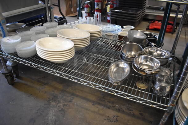 ALL ONE MONEY! Tier Lot of Various Items Including Glass Saucers, Ceramic Plates and Metal Dishes - Image 2 of 10
