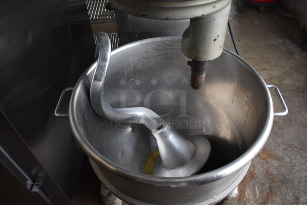 Hobart M 802 Metal Commercial Floor Style 80 Quart Planetary Dough Mixer w/ Stainless Steel Mixing Bowl and Dough Hook Attachment. 200 Volts, 3 Phase. 32x40x65 - Image 5 of 10