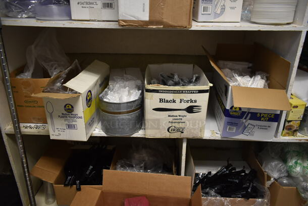 ALL ONE MONEY! Lot of 4 Tiers of Various Items Including Paper Products. (dish room) - Image 5 of 11