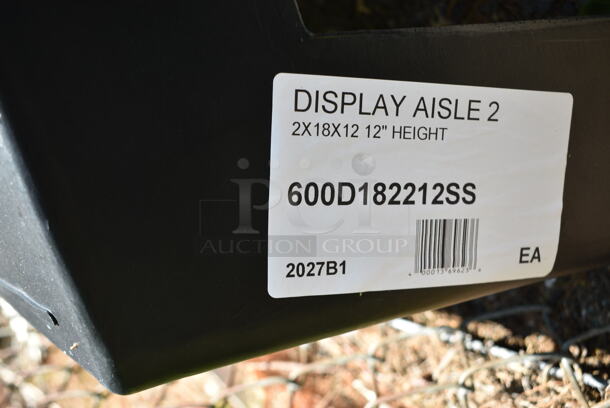 2 BRAND NEW SCRATCH AND DENT! Regency 600D182212SS 18" x 22" x 12" Black Plastic Step Stool / Aisle Display - 750 lb. Capacity. 2 Times Your Bid!  - Image 5 of 5
