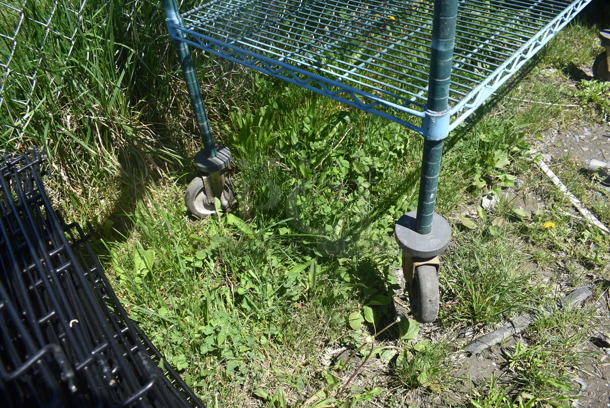 Green 4 Tier Metro Style Shelf on Casters BUYER MUST DISMANTLE. PCI CANNOT DISMANTLE FOR SHIPPING. PLEASE CONSIDER FREIGHT CHARGES. - Image 4 of 4