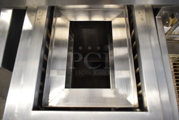 Servolift Eastern Stainless Steel Commercial Tray Return w/ 8 Cut Out Silverware Stand on Commercial Casters.  - Image 4 of 5