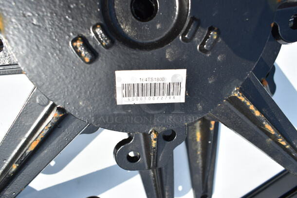 BRAND NEW SCRATCH AND DENT! Lot of 19 Lancaster Table and Seating Items Including 164TB5222 5" x 22" Straight Cast Iron Table Base Plate, 164STS1000 Cast Iron Table Base Spider, 9 164TS1800 18" Cast Iron Table Base Spider and 4 Metal Legs.  - Image 12 of 12