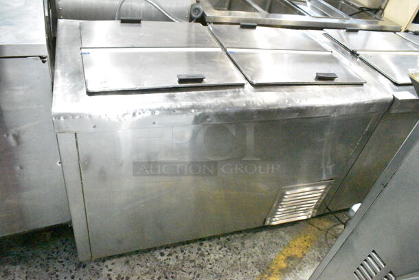 C Nelson BD-8RB-01 Stainless Steel Commercial Chest Freezer w/ 2 Center Hinge Lids on Commercial Casters. 115 Volts, 1 Phase. Tested and Working! - Image 1 of 7