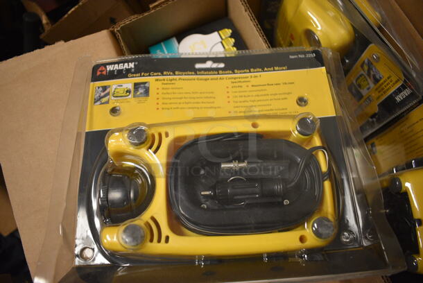 ALL ONE MONEY! Pallet Lot of Various Items Including Halogen-IR Floodlight, Reflector Light Bulbs, Micro Mini CFL, 40W Globe Light, Floor Sealer, Air Compressor, and Plastic Containers - Image 10 of 12