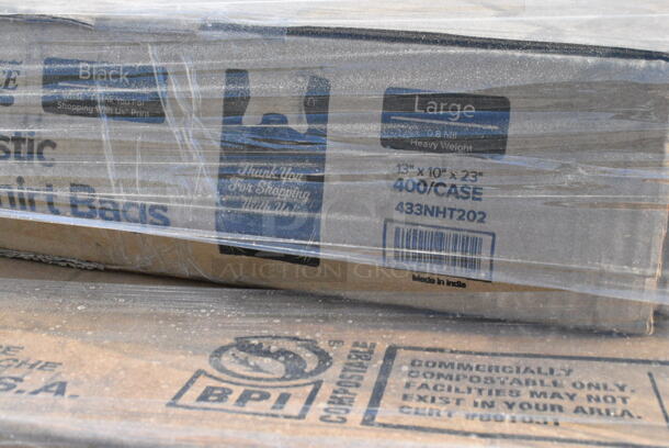 26 BRAND NEW Boxes Including Dart 60HT1 White Foam Hinged Lid Container 6" x 6" x 3" - 500/Case, 346WSNM Choice Medium Weight White Wrapped Plastic Spork and Napkin Kit - 1000/Case, Solo 626NSL Prima PET Plastic Cold Cup Strawless Lid - 1000/Case, 433NHT202 Choice 1/5 Large Size Black "Thank You" Script Heavy-Duty Plastic T-Shirt Bag - 400/Case, 5001RT800N Lavex 8" Natural Kraft Hardwound Paper Towel, 800 Feet / Roll - 6/Case, 2 Box 129MCS28B Choice 28 oz. Black Rectangular Microwavable Heavy Weight Container with Lid 8 3/4" x 6 1/4" x 1 3/4" - 150/Case, 500CC20 Choice Clear PET Customizable Plastic Cold Cup - 20 oz. - 600/Case, 5002WRAPNAP Choice WrapNap White 1/4 Fold 2-Ply Dinner Napkin 16" x 16" - 3000/Case, 500CC20 Choice Clear PET Customizable Plastic Cold Cup - 20 oz. - 600/Case, 795PTOWHT4 Choice White Microwavable Folded Paper #4 Take-Out Container 7 3/4" x 5 1/2" x 3 1/2" - 160/Case, Dart 95HT1R 9 1/2" x 9" x 3" White Foam Square Take Out Container with Hinged Lid, 130ROLLKFSGC Visions 18" x 15 1/2" Pre-Rolled Linen-Feel White Napkin and Classic Heavy Weight Gold Plastic Cutlery Set - 100/Case, 500CC24PLA EcoChoice 24 oz. PLA Compostable Plastic Cold Cup - 600/Case, 795PTOWHT4 Choice White Microwavable Folded Paper #4 Take-Out Container 7 3/4" x 5 1/2" x 3 1/2" - 160/Case. 26 Times Your Bid!  - Image 6 of 12