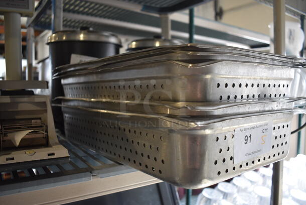 5 Stainless Steel Perforated Full Size Drop In Bins. 1/1x4, 1/1x6. 5 Times Your Bid! - Image 2 of 3