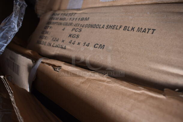 Box of 4 BRAND NEW SCRATCH AND DENT! 1311BM Black Gondola Merchandiser Shelf - Image 2 of 3