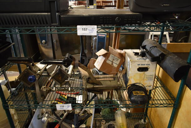 ALL ONE MONEY! Two Tier Lot of Various Items Including French Fry Cutters and Utensils - Image 2 of 9