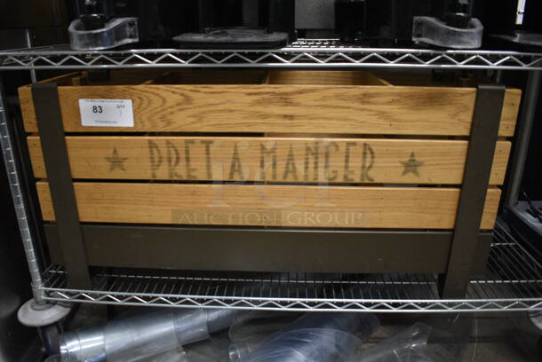 Wooden and Metal Multi Compartment Bin. 37x10x18 - Image 2 of 5