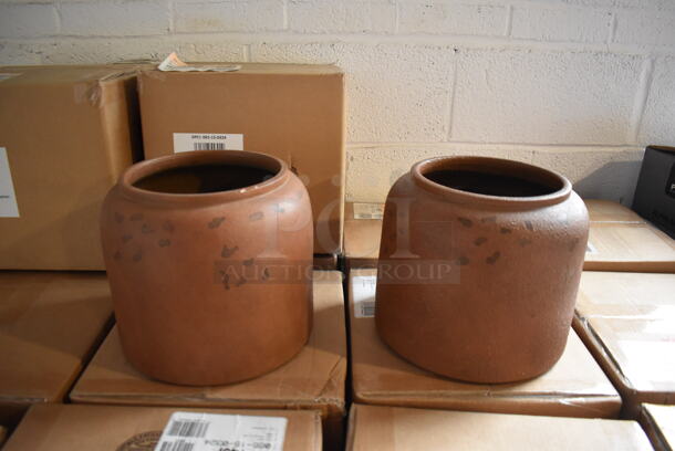 40 Brown Rustic Decorative Vases. 38 BRAND NEW IN BOX! 9.5x9.5x8. 40 Times Your Bid!