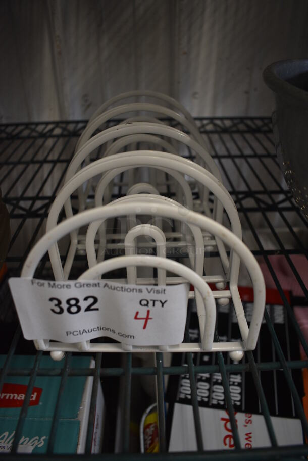 4 White Metal Napkin Holders. 6x2.5x4.5. 4 Times Your Bid! - Image 1 of 2