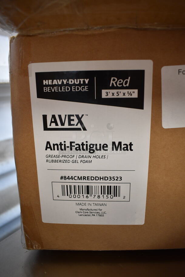 3 BRAND NEW SCRATCH AND DENT! Choice 3' x 5' Red Grease-Resistant Anti-Fatigue Nitrile Rubber Floor Mat with Drainage Holes. 844CMREDDHD3523, 844CMREDDC3534, 844CMREDCD3523. 3 Times Your Bid! - Image 5 of 6