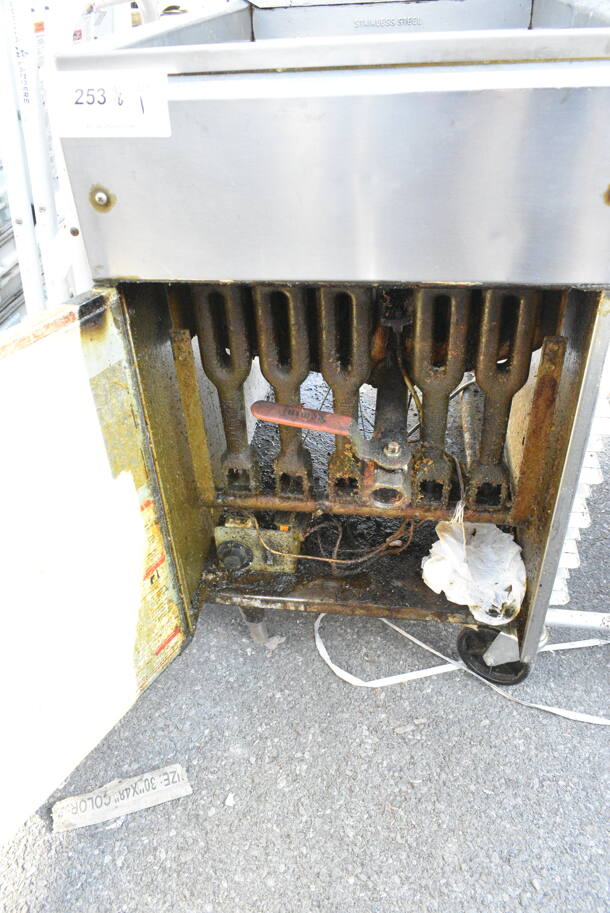 Imperial Stainless Steel Commercial Floor Style Gas Powered Deep Fat Fryer on Commercial Casters.  - Image 2 of 4