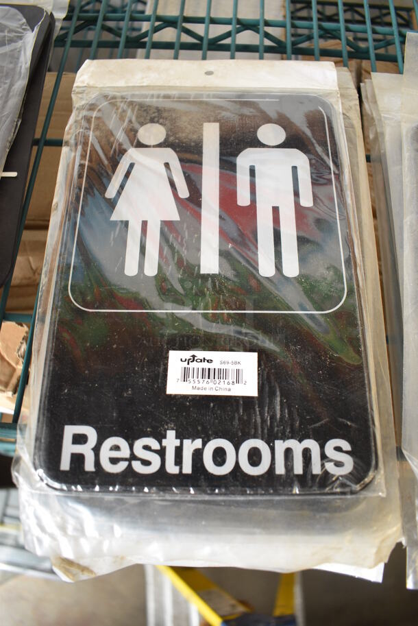 7 BRAND NEW! Restroom Signs. 6.25x9. 7 Times Your Bid!