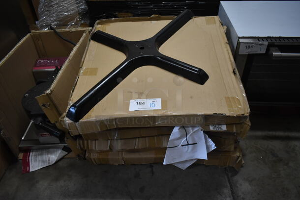 10 BRAND NEW! Metal Cross Foot for Table Base. 10 Times Your Bid!