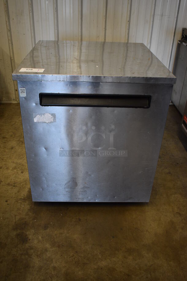 Delfield Model 406-STAR2 Stainless Steel Commercial Single Door Undercounter Cooler on Commercial Casters. 115 Volts, 1 Phase. 27x28.5x32. Tested and Working!