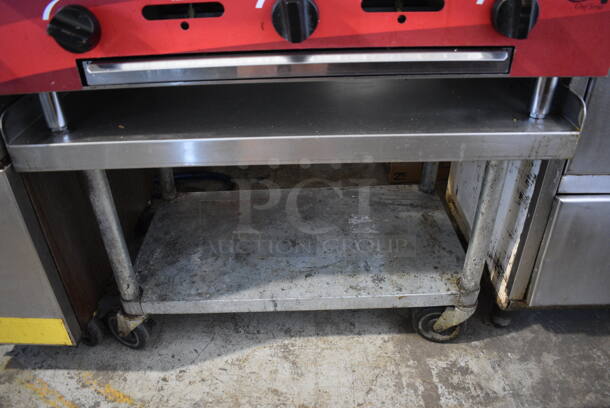 2021 Avantco CAG36MG Stainless Steel Commercial Countertop Natural Gas Powered Flat Top Griddle w/ Stainless Steel Commercial Equipment Stand on Commercial Casters. 36x30x18, 36x30x26 - Image 9 of 9