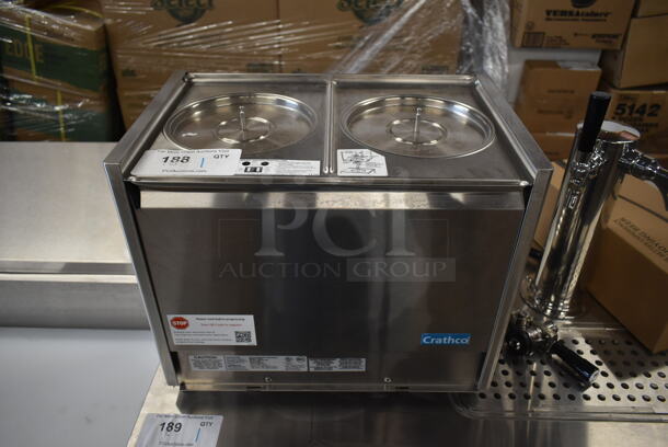 BRAND NEW SCRATCH AND DENT! Crathco D25-3 Stainless Steel Commercial Countertop Refrigerated Beverage Base. 120 Volts, 1 Phase. Tested and Working!