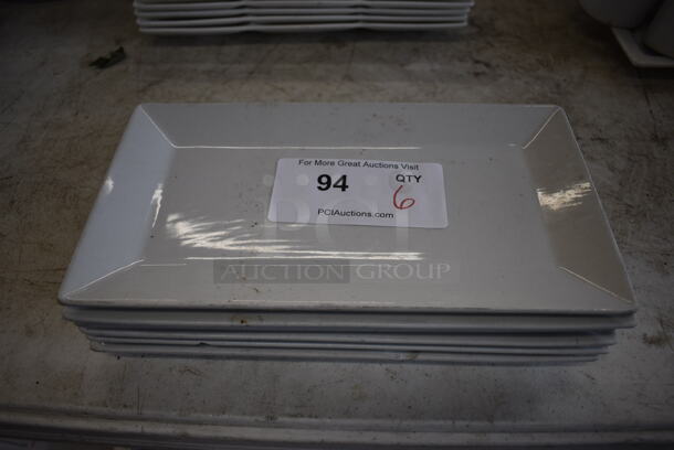 6 White Ceramic Plates. 11.5x6.5x1. 6 Times Your Bid!