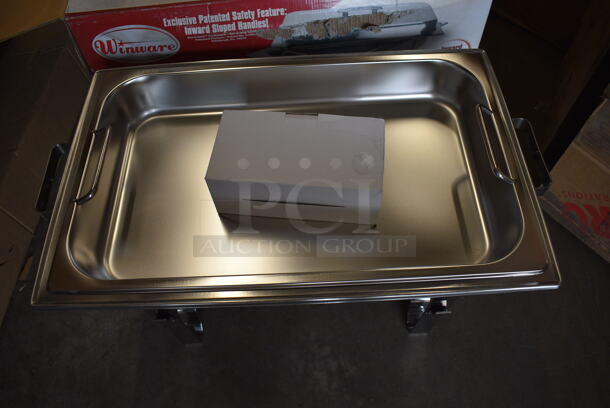 BRAND NEW IN BOX! Winware Stainless Steel Chafing Dish w/ Drop In and Lid. 25x14x14 - Image 3 of 4