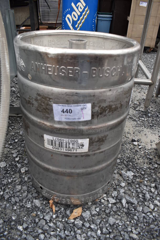 Metal Half Barrel Keg. 15.5x15.5x23