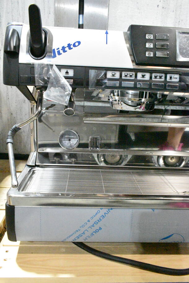 BRAND NEW! 2016 Nuova Simonelli Aurelia II Stainless Steel Commercial Countertop 2 Group Espresso Machine w/ Steam Wands. 208-240 Volts, 1 Phase.  - Image 10 of 12