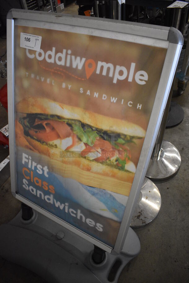 Gray Floor Style Sidewalk Sign. 31x20x44 - Image 2 of 4