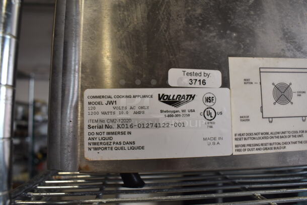 Vollrath JW1 Stainless Steel Commercial Countertop Electric Powered Cheese Melter. 120 Volts, 1 Phase. 19x12x11. Tested and Working! - Image 5 of 5