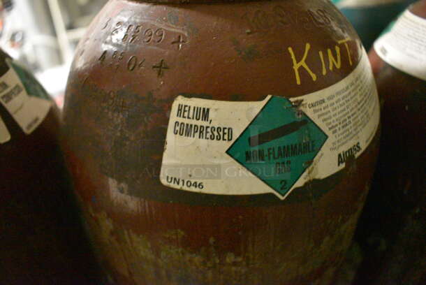 4 Metal Helium Tanks. 8x8x57. Buyer Must Pick Up - We Will Not Ship This Item. 4 Times Your Bid! (kitchen) - Image 4 of 6