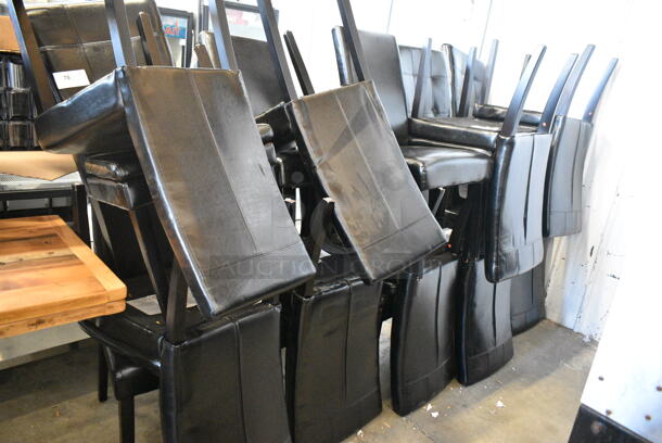 19 Various Black Faux Leather Dining Chair. 19 Times Your Bid!  - Image 3 of 6