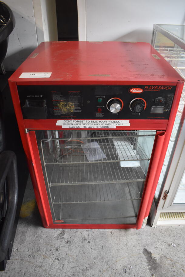 Hatco FSD00326 Flav-R-Savor Floor Style Humidified Hot Food Holding & Display Cabinet With 3 Tier Wire Racks In Red. 120V/1 Phase Tested And Working - Image 1 of 6