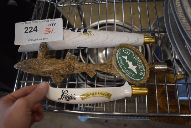 3 Various Beer Tap Handles; Miller Lite, Dogfish and Leinenkugel. Includes 13". 3 Times Your Bid! - Image 3 of 3