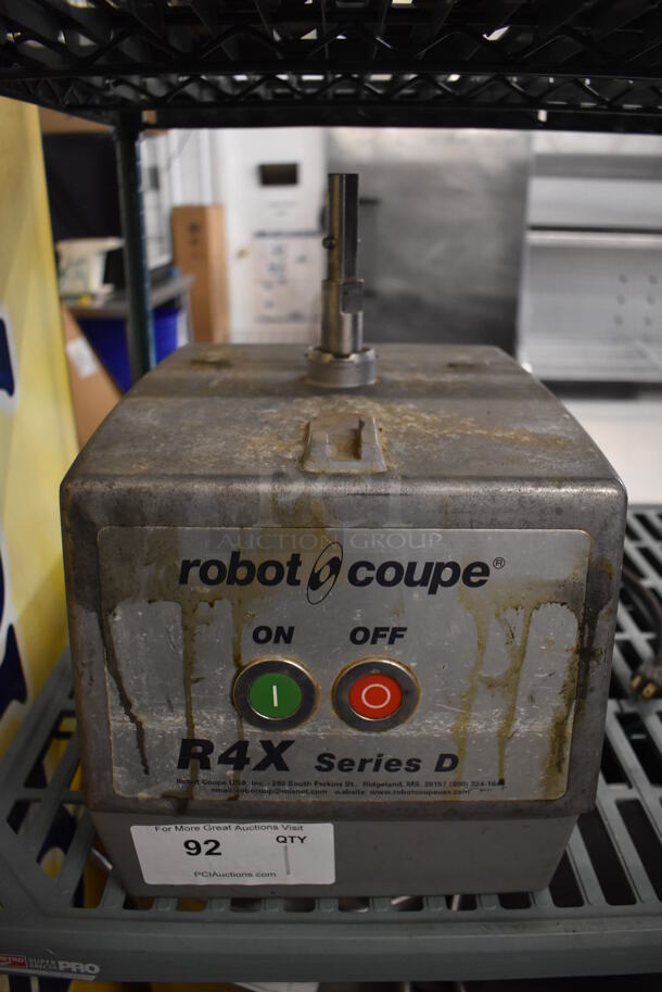 Robot Coupe R4X Series D Metal Commercial Countertop Food Processor Base. 120 Volts, 1 Phase. 10x13x15. Tested and Does Not Power On