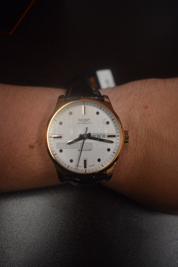 BRAND NEW IN BOX! Mido Multifort Automatic Men's Watch with Leather Band - Image 8 of 9