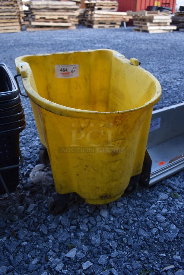 Yellow Poly Mop Bucket on Casters. 16x20x17 - Image 2 of 4