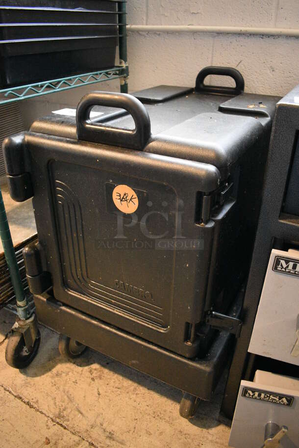 Cambro PC300 Black Poly Insulated Food Catering Case on Black Poly Dolly. 17x26x31 - Image 2 of 8