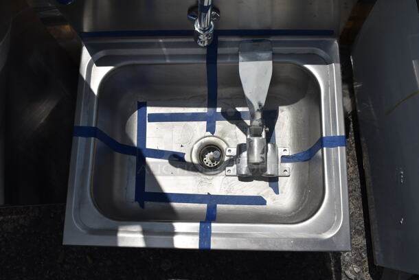 BRAND NEW SCRATCH AND DENT! Regency 600HS17KO 17" x 15" Wall Mounted Hands-Free Hand Sink with Knee Operated Valve - Image 3 of 6
