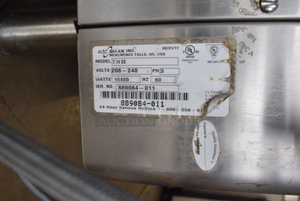 2011 Alto Shaam 7.14 ES Stainless Steel Commercial Electric Powered Combitherm Convection Oven w/ View Through Door and Metal Oven Racks. 208-240 Volts, 3 Phase. 42x40x32 - Image 5 of 8